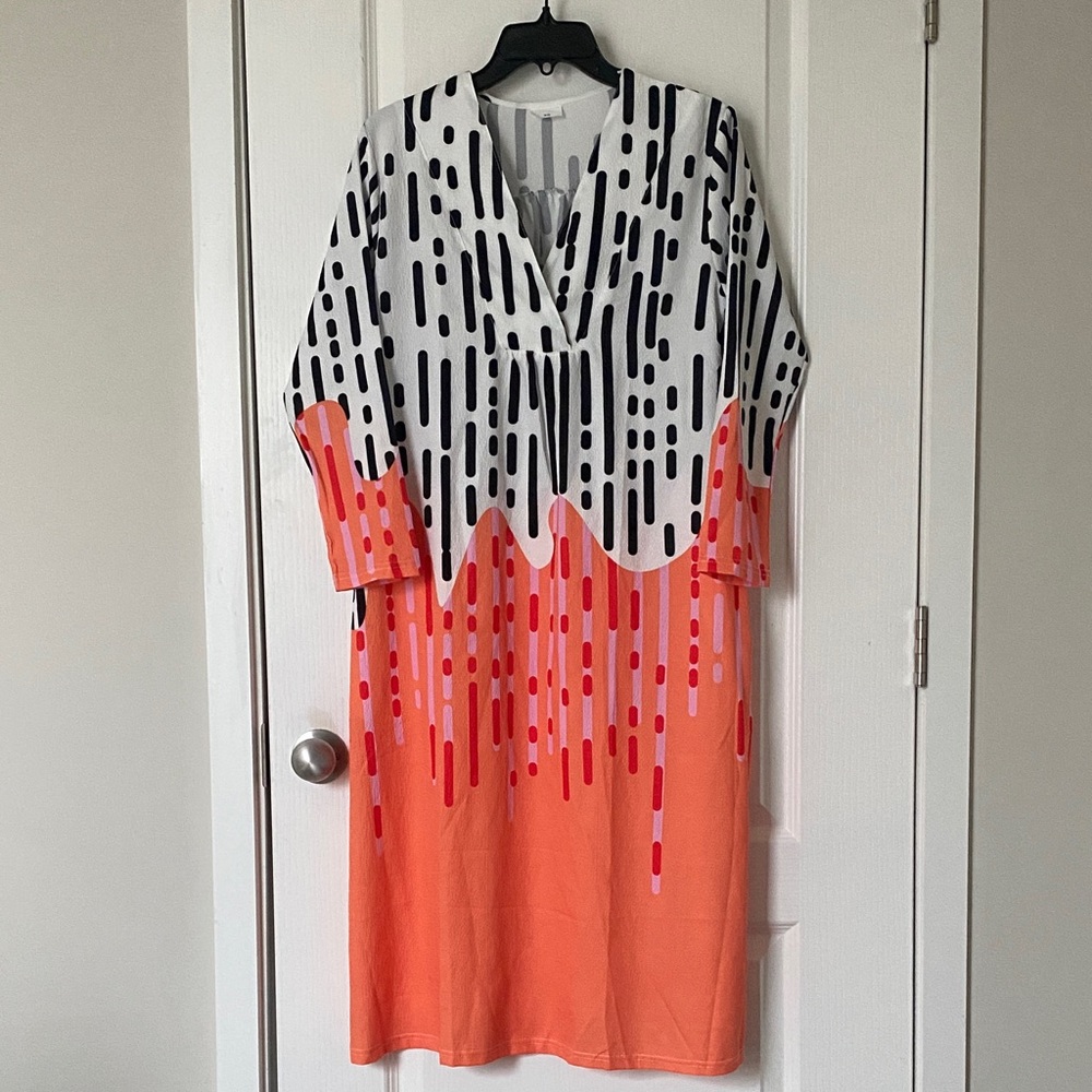 Tessa | Abstract Drip Print Maxi Dress (XS)